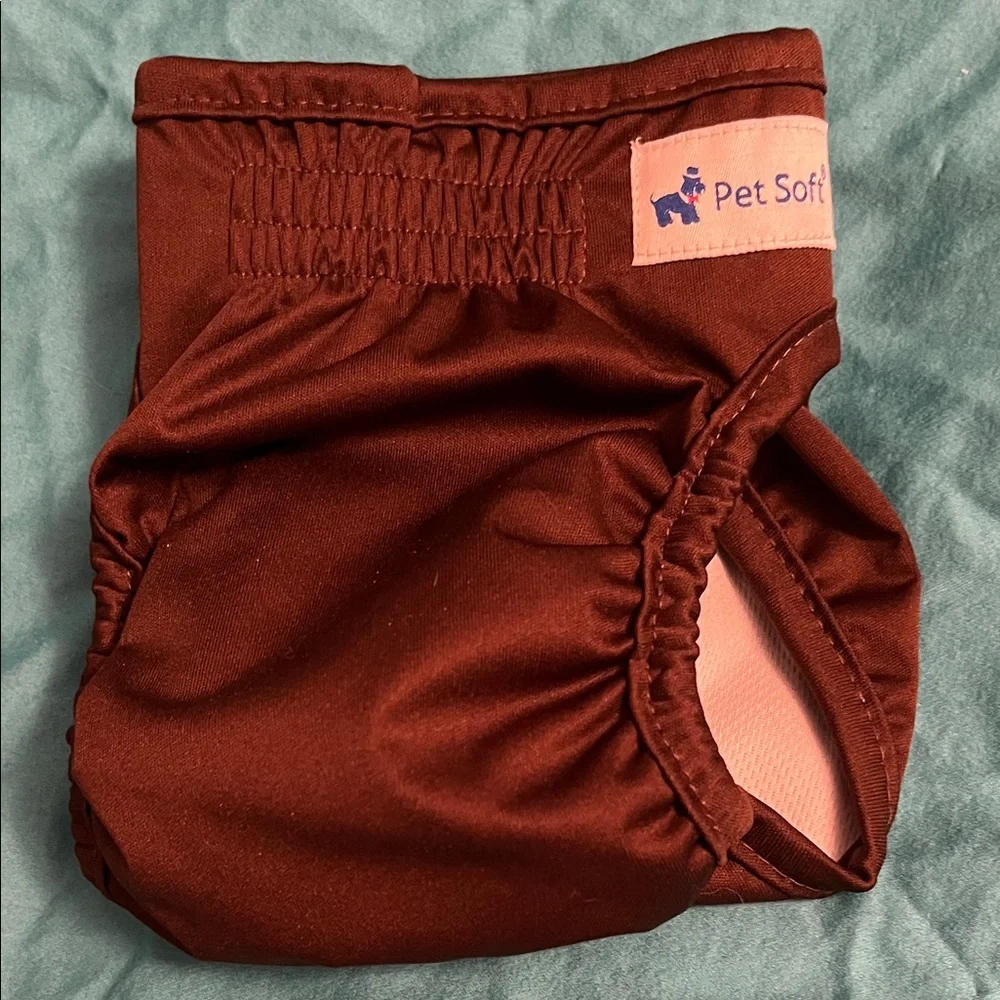 PET SOFT REUSABLE 🐶 BROWN PUPPY/DOG DIAPER SMALL